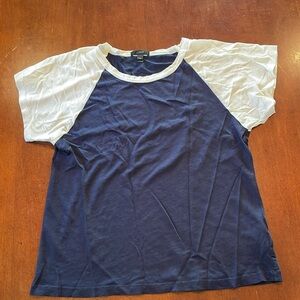 J Crew navy and white size Medium lite weight tee shirt